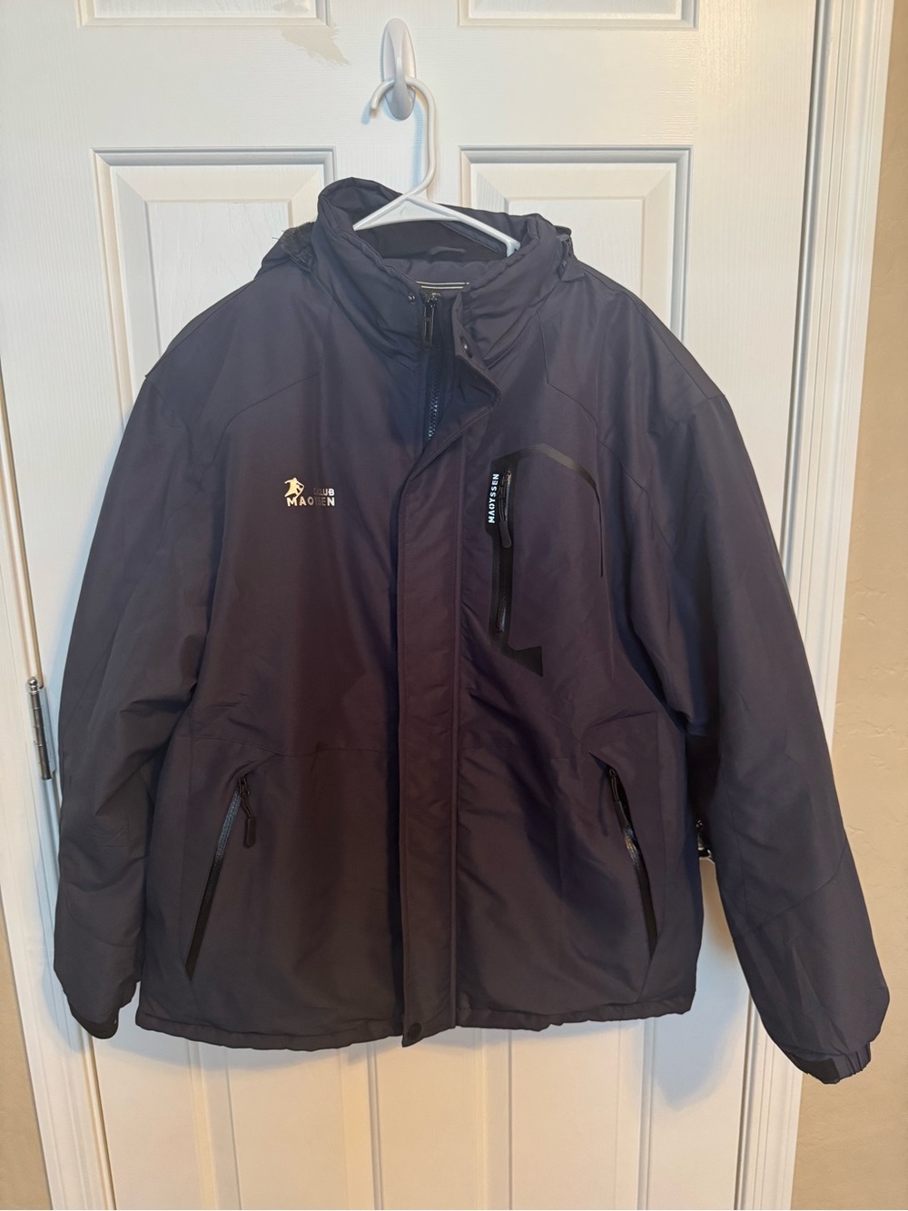 Maoyssen Men’s Mountain Ski Jacket War Winter Snow Coat Waterproof Large Navy - Picture 2 of 13